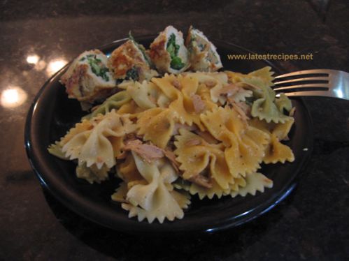 Chicken Roll-ups with Pasta and Tuna Salad