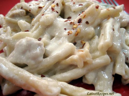 Casserecce with Silken Tofu Alfredo Sauce