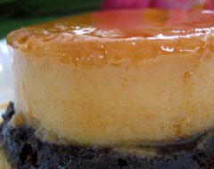 Mango Flan On Brownies