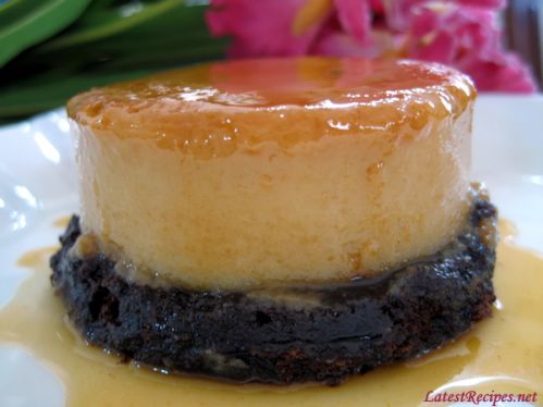 Mango Flan On Brownies
