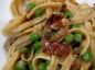 Fettuccine with Bacon, Mushroom and Peas