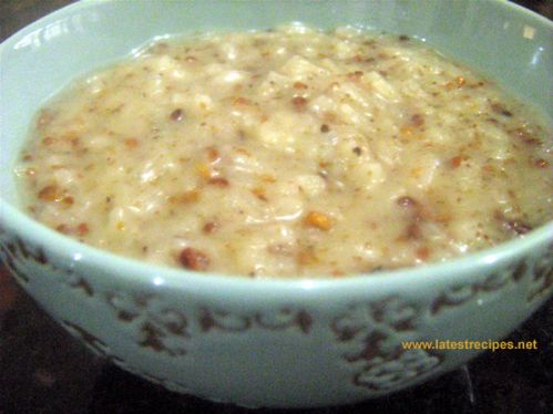 Ginataan Tutong (Sweet Rice Risotto with Roasted Mung Beans)