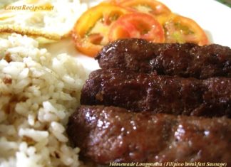 Homemade Skinless Longganisa with Garlic Fried Rice (Filipino Breakfast Sausage)
