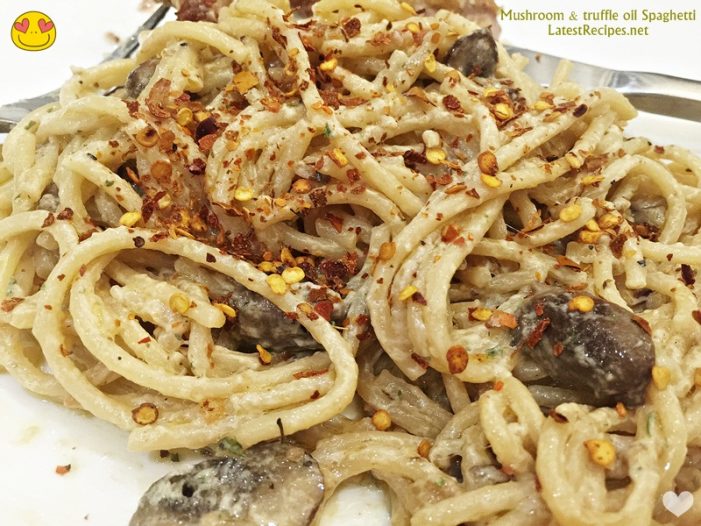 Creamy Mushroom & Truffle Oil Spaghetti