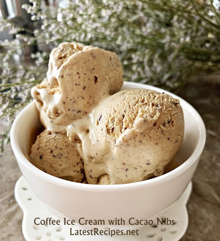 Coffee Ice Cream with Cacao Nibs (NoChurn)